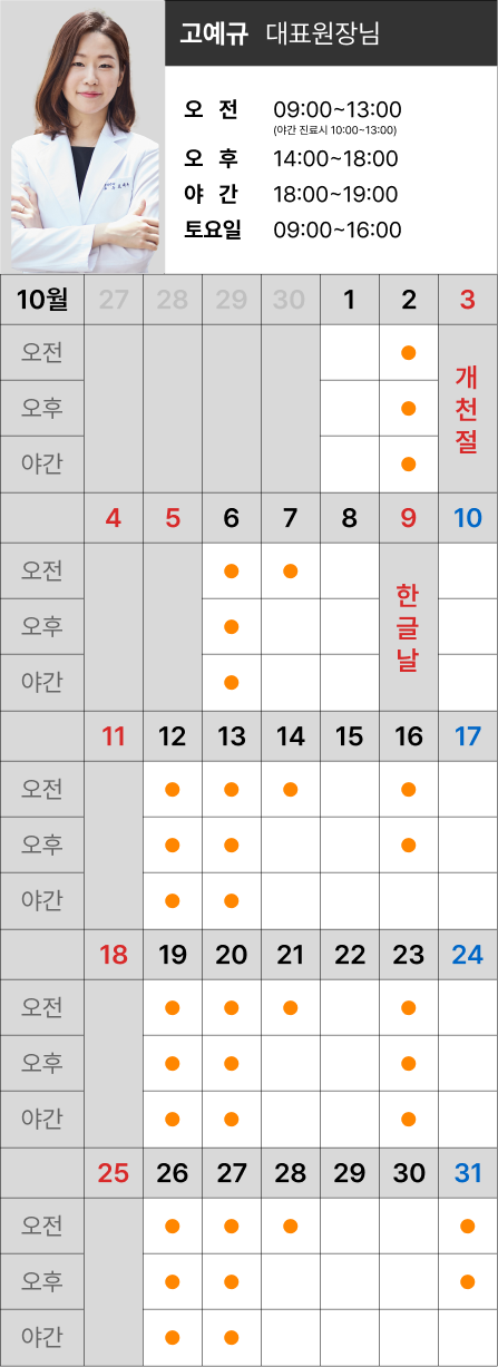 진료시간표